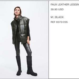 Zara Faux leather leggings